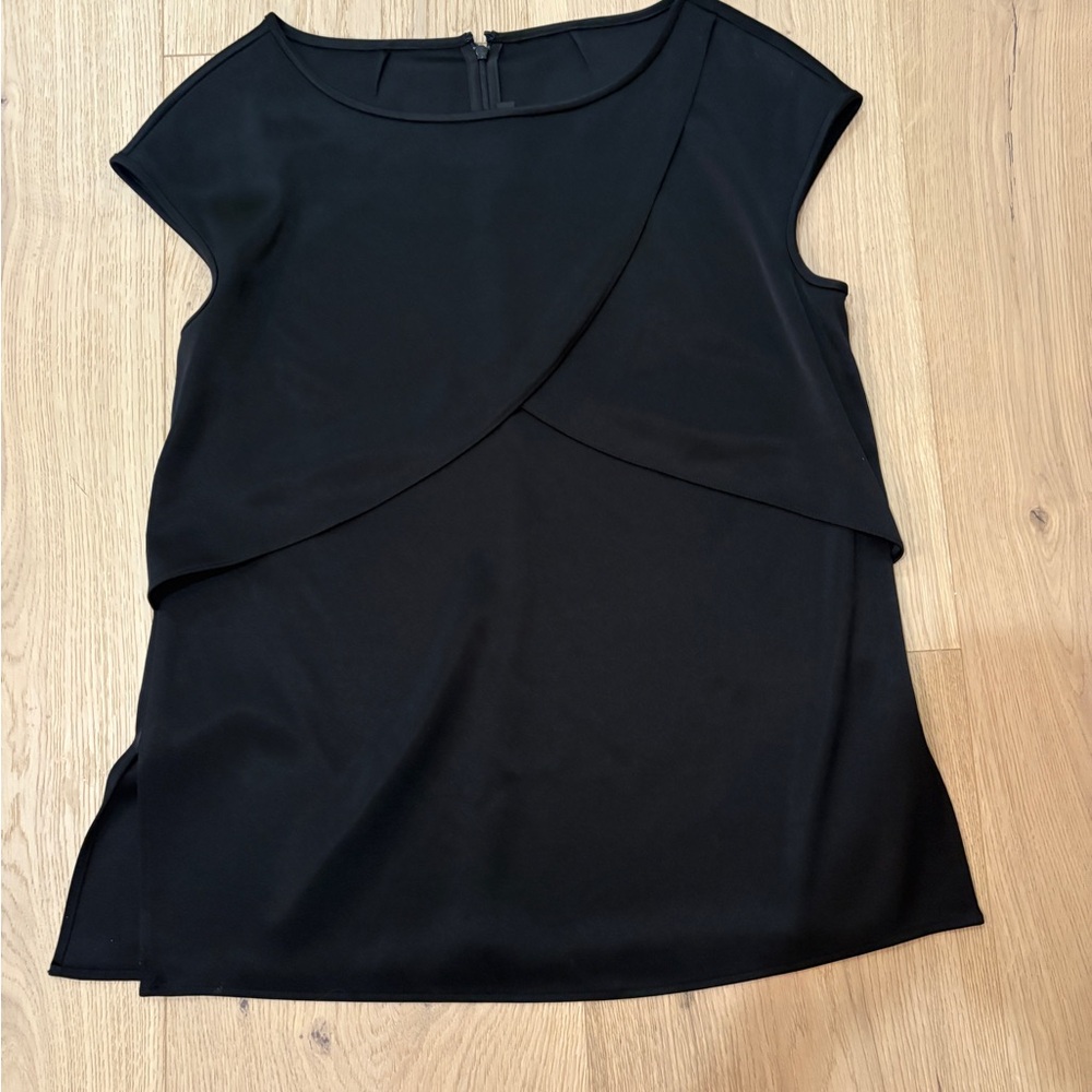 St. John Classic Black Silk Blouse